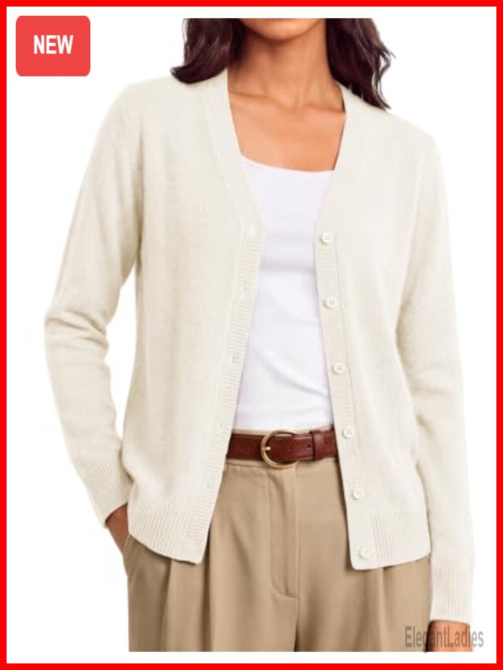 Merino Wool Cashmere Cardigan Sweater Womens Button Up V Neck Fall